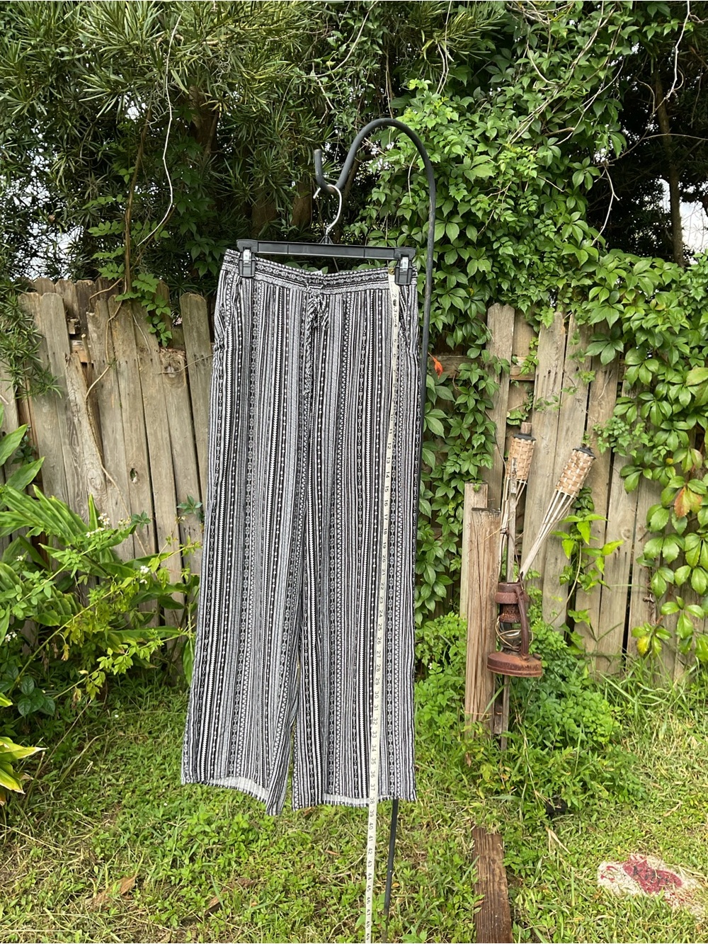 Striped Black & White Men’s Casual Pants